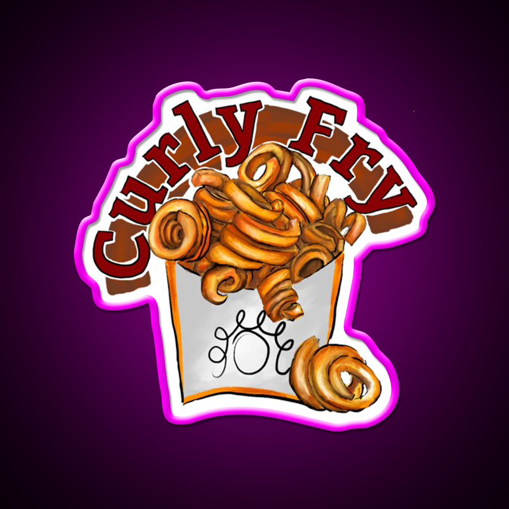 Arbys Curly Fry Fast Food Led Neon Sign For Burger Place Rgb Color