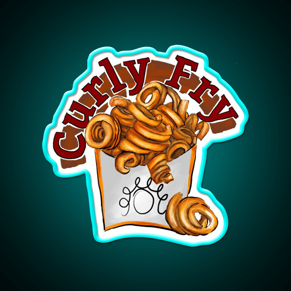 Arbys Curly Fry Fast Food Led Neon Sign For Burger Place Rgb Color - Shineneon