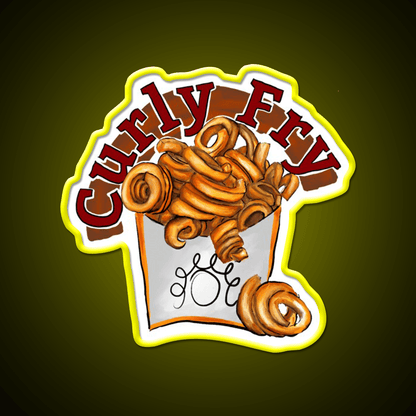 Arbys Curly Fry Fast Food Led Neon Sign For Burger Place Rgb Color - Shineneon