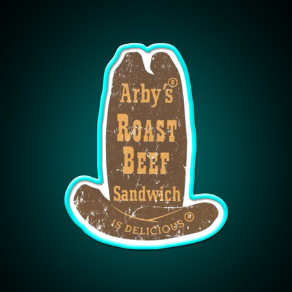Arbys Roast Beef Shirt Fast Food Led Neon Sign For Burger Place Rgb Color