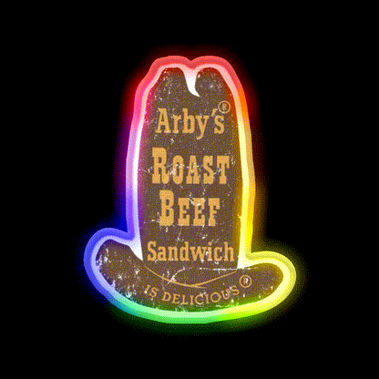 Arbys Roast Beef Shirt Fast Food Led Neon Sign For Burger Place Rgb Color