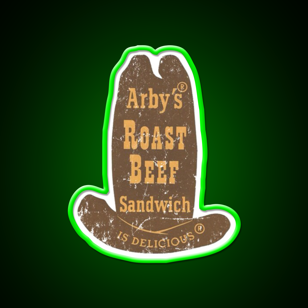 Arbys Roast Beef Shirt Fast Food Led Neon Sign For Burger Place Rgb Color