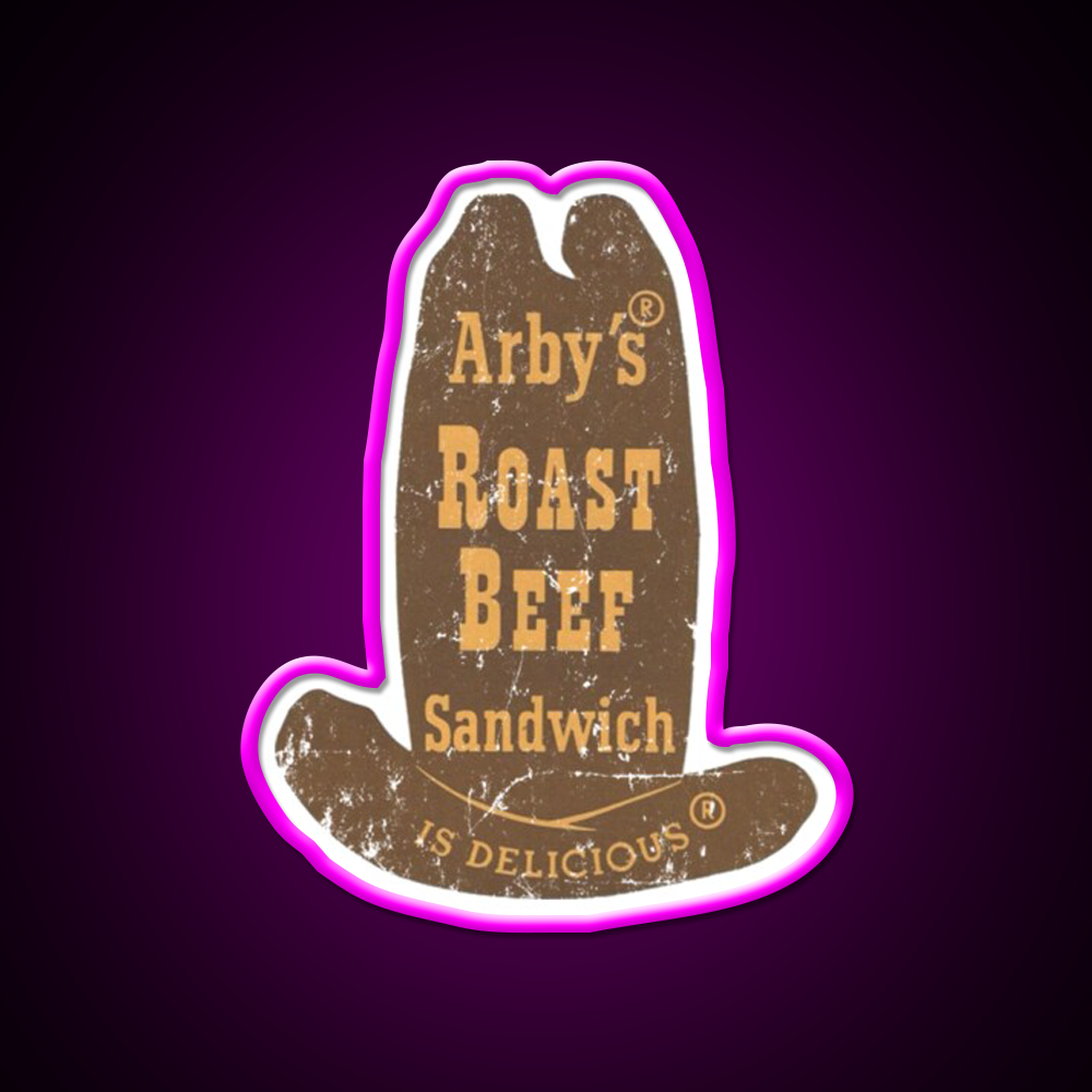 Arbys Roast Beef Shirt Fast Food Led Neon Sign For Burger Place Rgb Color