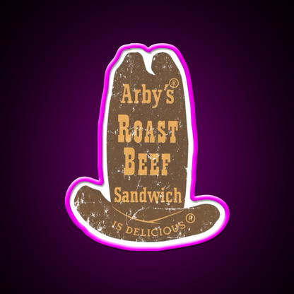 Arbys Roast Beef Shirt Fast Food Led Neon Sign For Burger Place Rgb Color