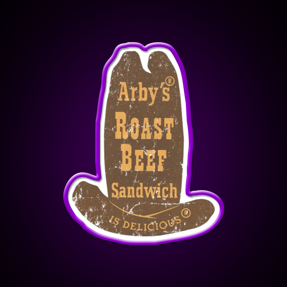 Arbys Roast Beef Shirt Fast Food Led Neon Sign For Burger Place Rgb Color