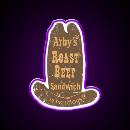 Arbys Roast Beef Shirt Fast Food Led Neon Sign For Burger Place Rgb Color