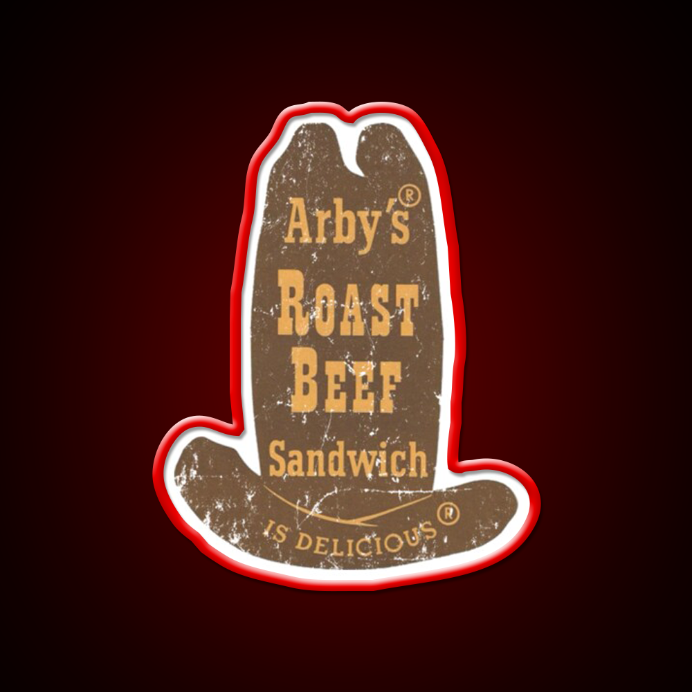 Arbys Roast Beef Shirt Fast Food Led Neon Sign For Burger Place Rgb Color