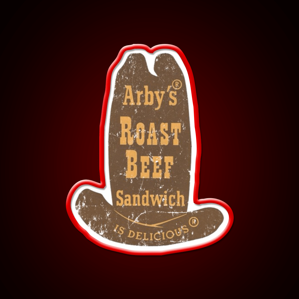 Arbys Roast Beef Shirt Fast Food Led Neon Sign For Burger Place Rgb Color - Shineneon