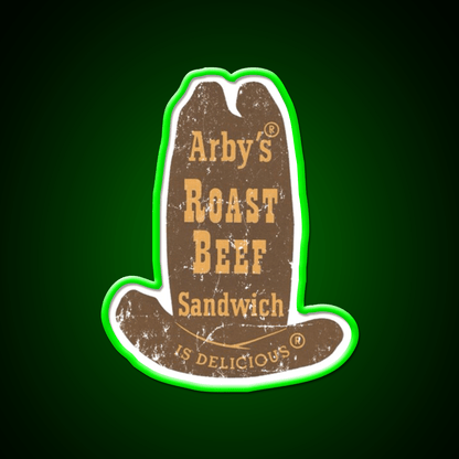 Arbys Roast Beef Shirt Fast Food Led Neon Sign For Burger Place Rgb Color - Shineneon