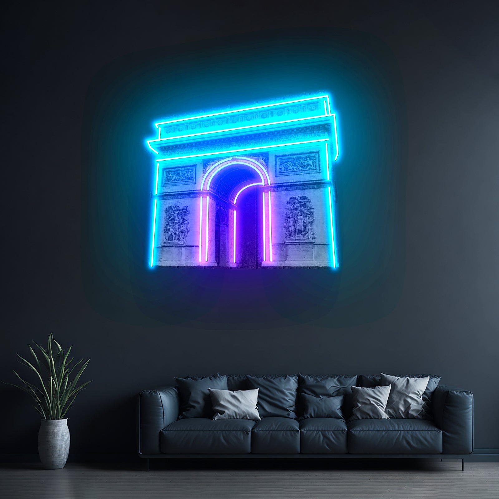 Arc De Triomphe Led Neon Acrylic Artwork For Sale