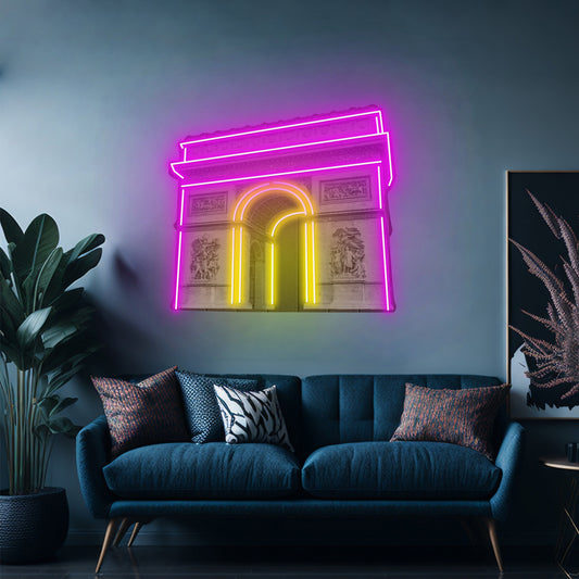 Arc De Triomphe Led Neon Acrylic Artwork For Sale