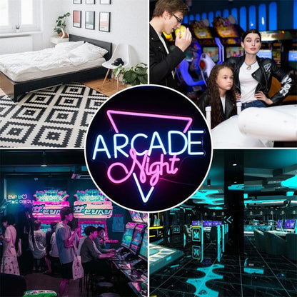 Arcade Night Pink Blue Led Neon Sign For Gaming Room Bar Decor | Shineneon