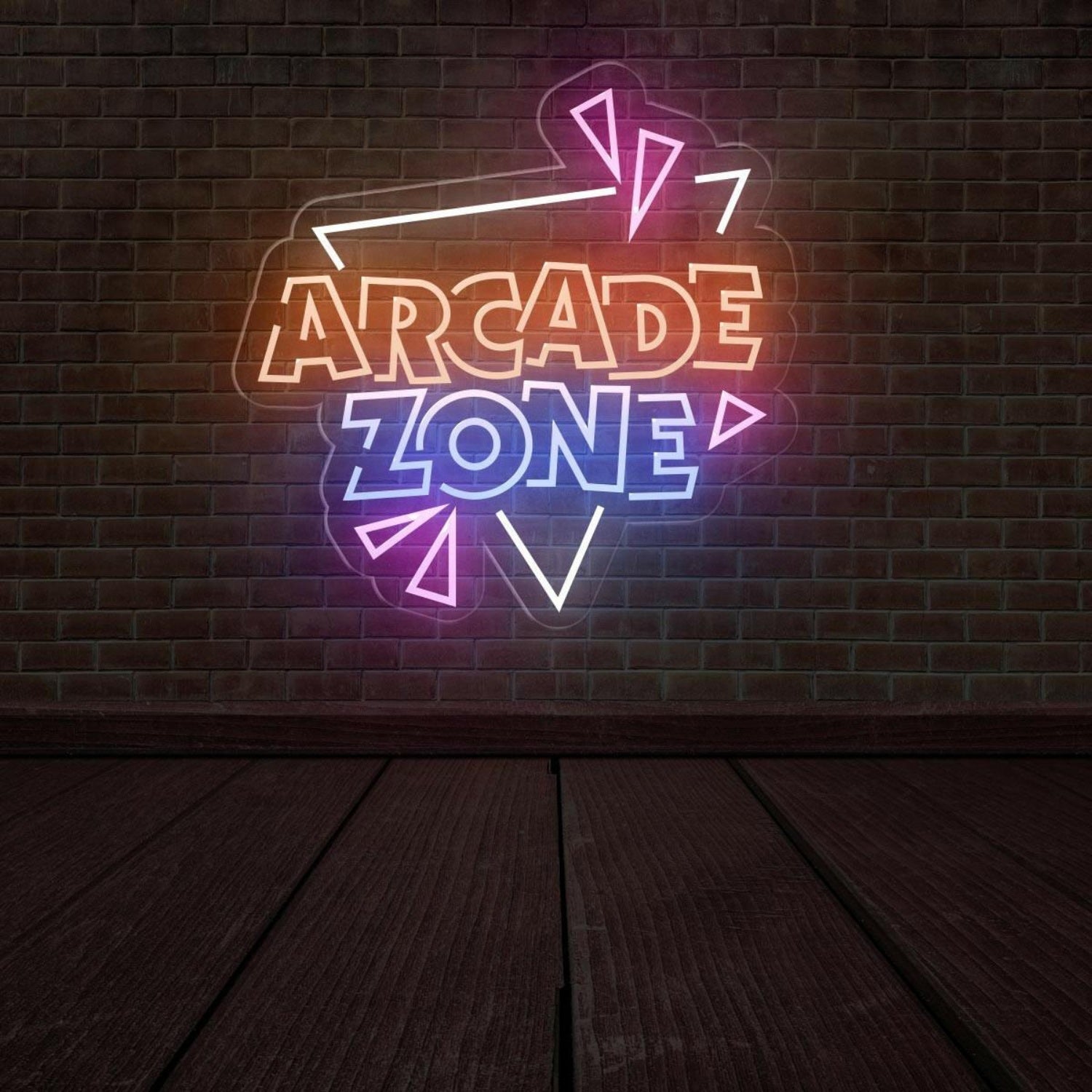 Arcade Zone Retro Multicolor Led Neon Sign For Game Rooms And Bars | Shineneon