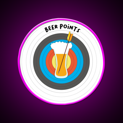 Archery And Beer Gift Idea Humor Archer Beer Bar Decor Led Neon Sign Rgb Color - Neon sign mounted on wall in room