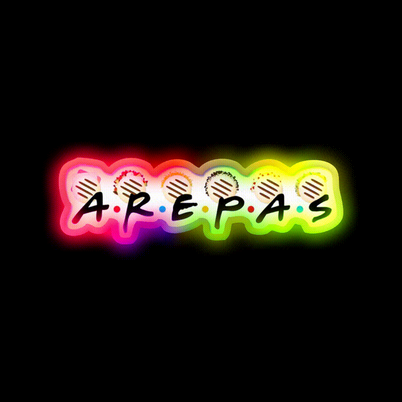 Arepa Friendship Venezuela Fast Food Led Neon Sign For Burger Place Rgb Color - LED neon sign close-up detail