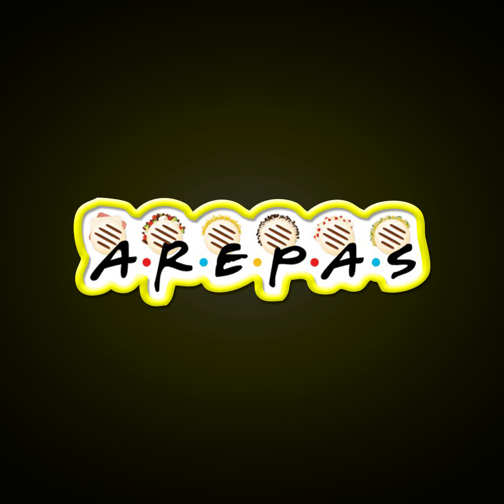 Arepa Friendship Venezuela Fast Food Led Neon Sign For Burger Place Rgb Color - Custom LED neon sign front view