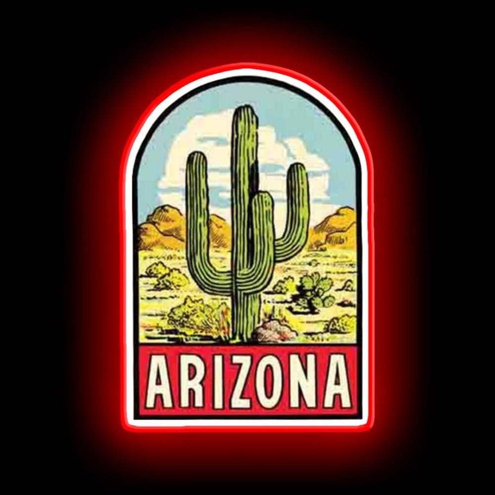 Arizona Vintage Travel Decal Neon Sign - Shineneon