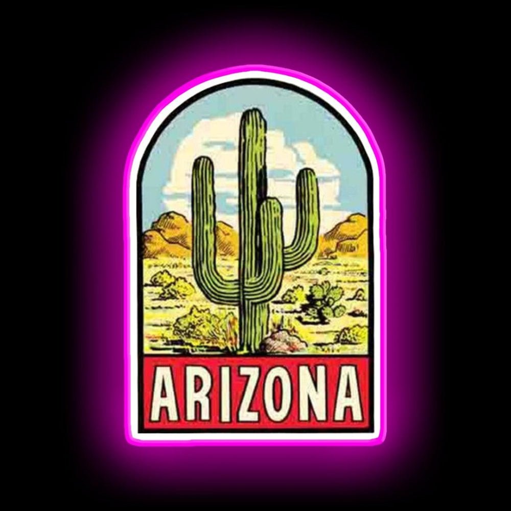 Arizona Vintage Travel Decal Neon Sign - Shineneon