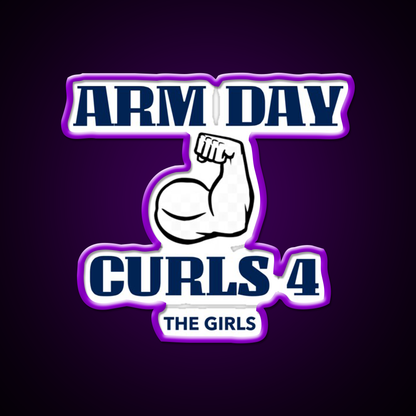 Arm Day Gym Fitness Led Neon Sign Rgb Color