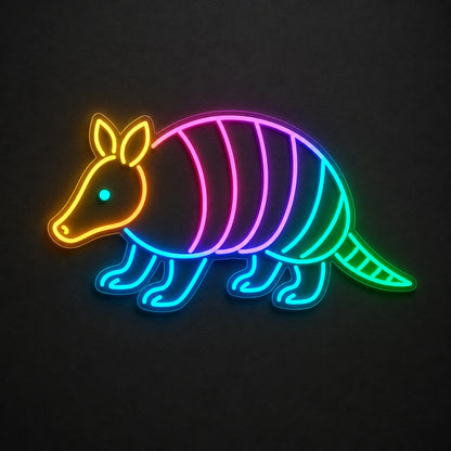 Armadillo Outline Vintage LED Neon Sign main product image