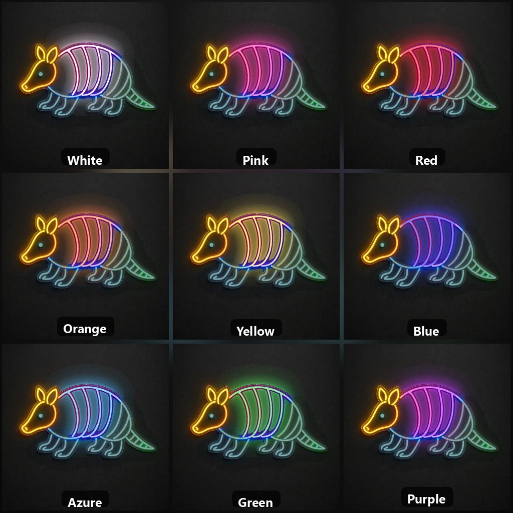 Armadillo Outline Vintage LED Neon Sign - Shineneon