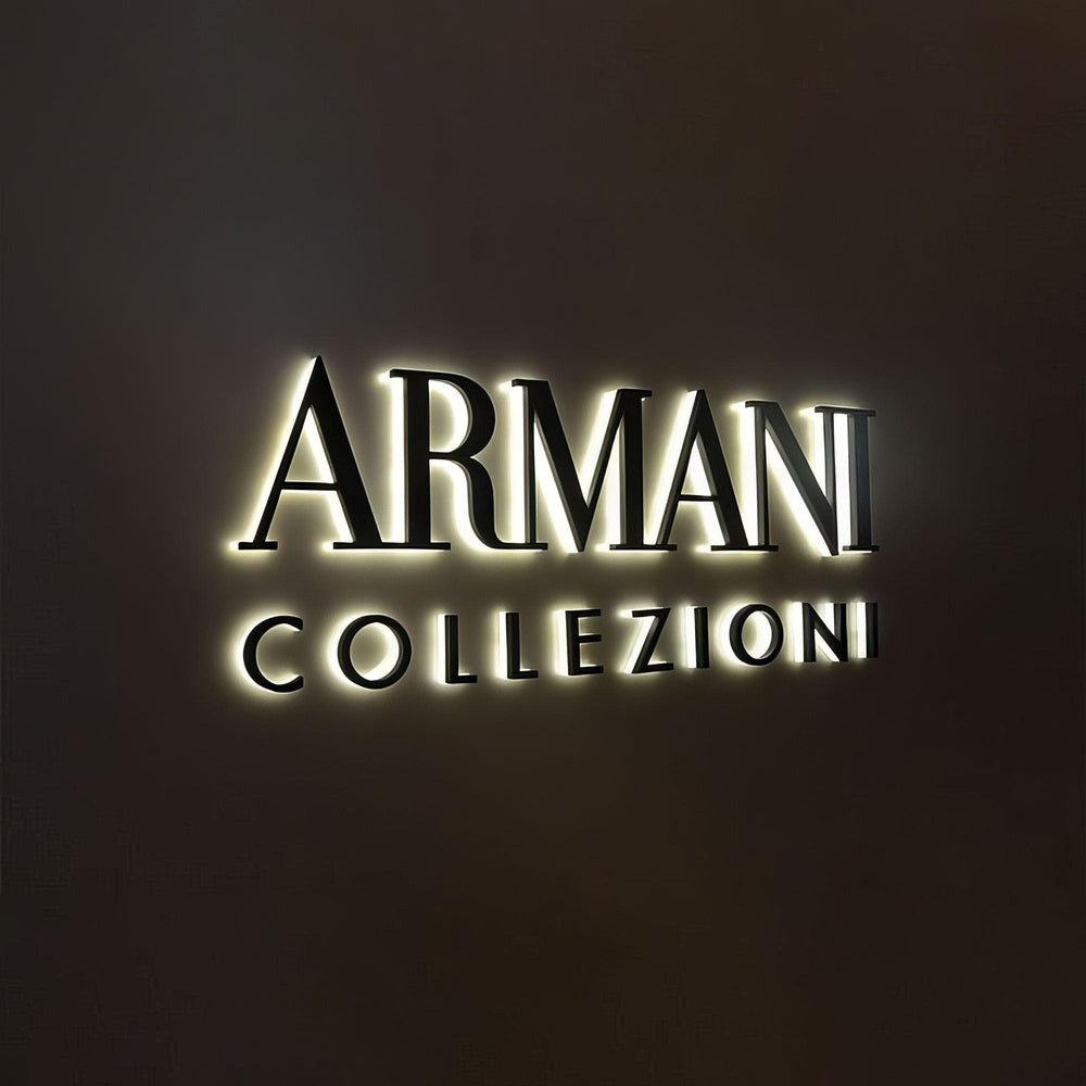 Armani Colle Zioni 3D Backlit Letters Business Metal Led Sign - Shineneon