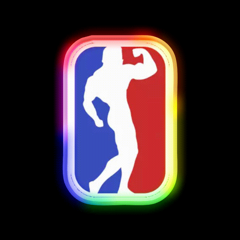 Arnold Schwarzenegger Bodybuilding Logo Classic Gym Fitness Led Neon Sign Rgb Color - LED neon sign close-up detail