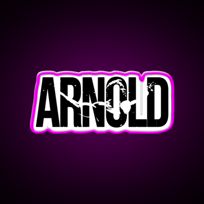 Arnold Schwarzenegger Bodybuilding Mr Olympia Gym Fitness Led Neon Sign Rgb Color - Neon sign mounted on wall in room