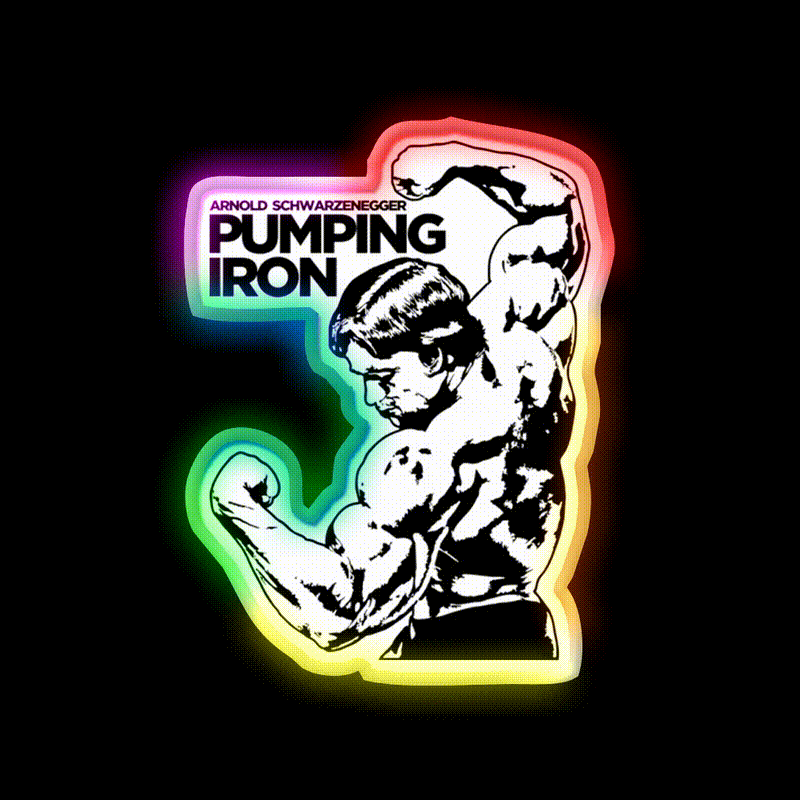 Arnold Schwarzenegger Classic Pumping Iron Gym Fitness Led Neon Sign Rgb Color