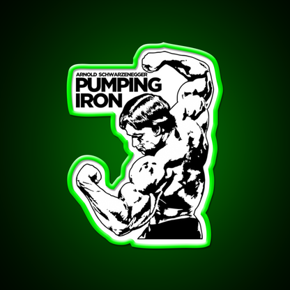 Arnold Schwarzenegger Classic Pumping Iron Gym Fitness Led Neon Sign Rgb Color