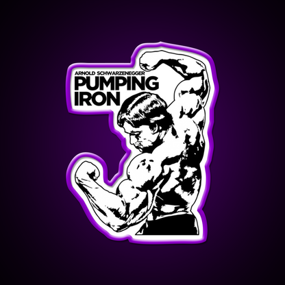 Arnold Schwarzenegger Classic Pumping Iron Gym Fitness Led Neon Sign Rgb Color