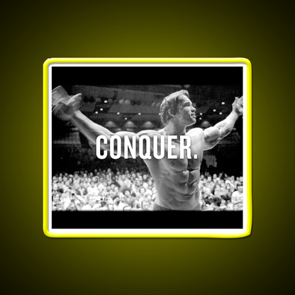 Arnold Schwarzenegger Conquer Gym Fitness Led Neon Sign Rgb Color