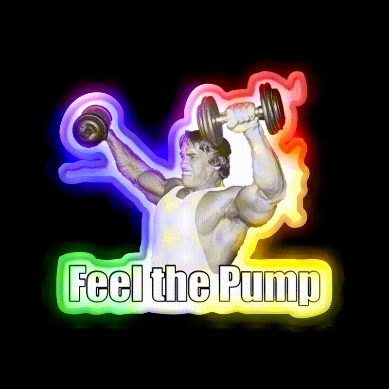 Arnold Schwarzenegger Feel The Pump Gym Fitness Led Neon Sign Rgb Color