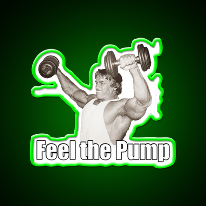 Arnold Schwarzenegger Feel The Pump Gym Fitness Led Neon Sign Rgb Color