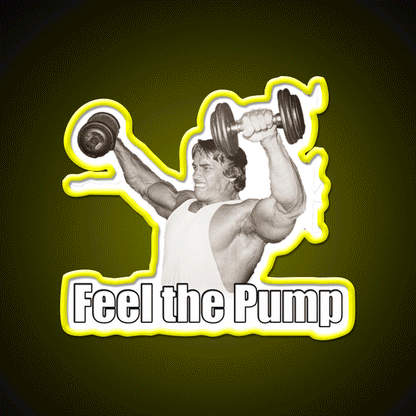 Arnold Schwarzenegger Feel The Pump Gym Fitness Led Neon Sign Rgb Color