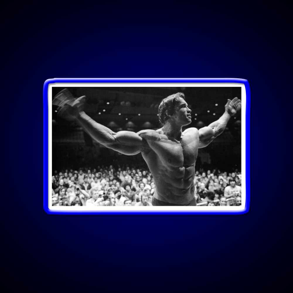 Arnold Schwarzenegger Hd Iconic Pose Gym Fitness Led Neon Sign Rgb Color