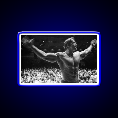 Arnold Schwarzenegger Hd Iconic Pose Gym Fitness Led Neon Sign Rgb Color