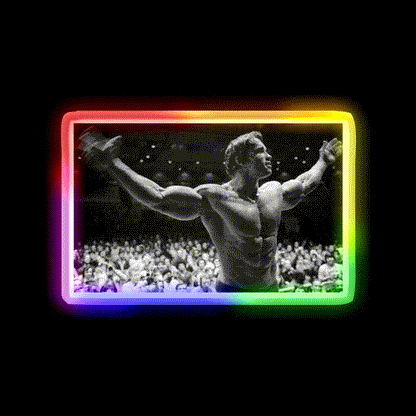 Arnold Schwarzenegger Hd Iconic Pose Gym Fitness Led Neon Sign Rgb Color