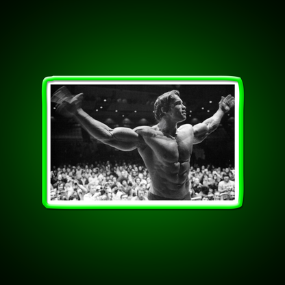 Arnold Schwarzenegger Hd Iconic Pose Gym Fitness Led Neon Sign Rgb Color