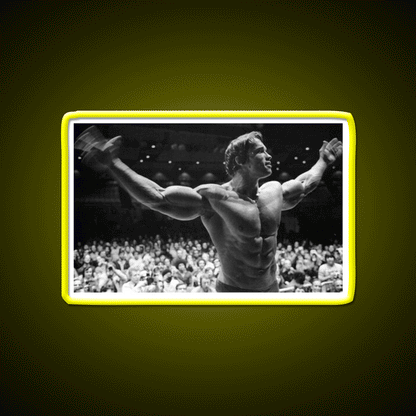 Arnold Schwarzenegger Hd Iconic Pose Gym Fitness Led Neon Sign Rgb Color