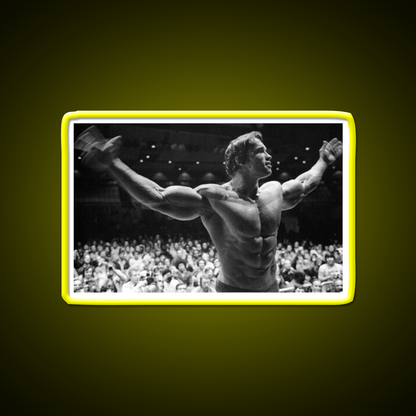 Arnold Schwarzenegger Hd Iconic Pose Gym Fitness Led Neon Sign Rgb Color