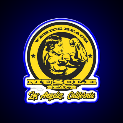 Arnold Schwarzenegger Muscle Beach Gym Fitness Led Neon Sign Rgb Color