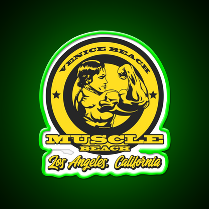 Arnold Schwarzenegger Muscle Beach Gym Fitness Led Neon Sign Rgb Color