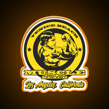 Arnold Schwarzenegger Muscle Beach Gym Fitness Led Neon Sign Rgb Color