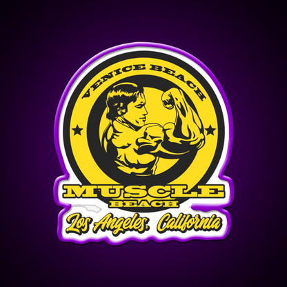 Arnold Schwarzenegger Muscle Beach Gym Fitness Led Neon Sign Rgb Color