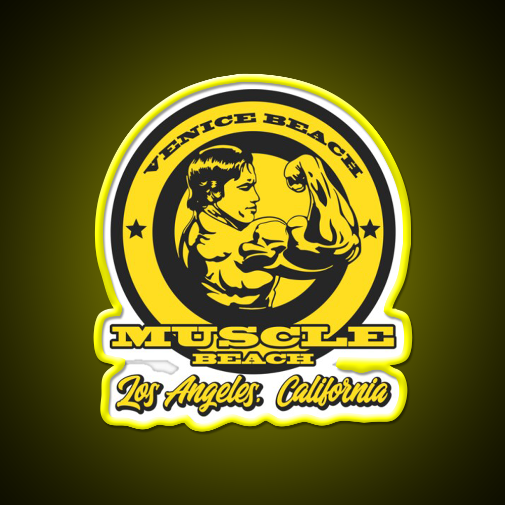 Arnold Schwarzenegger Muscle Beach Gym Fitness Led Neon Sign Rgb Color