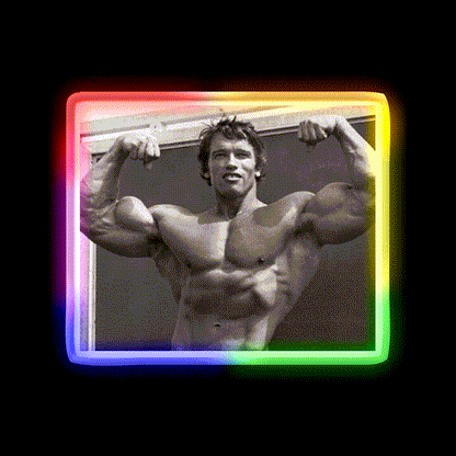 Arnold Schwarzenegger Old School Bodybuilding Gym Fitness Led Neon Sign Rgb Color