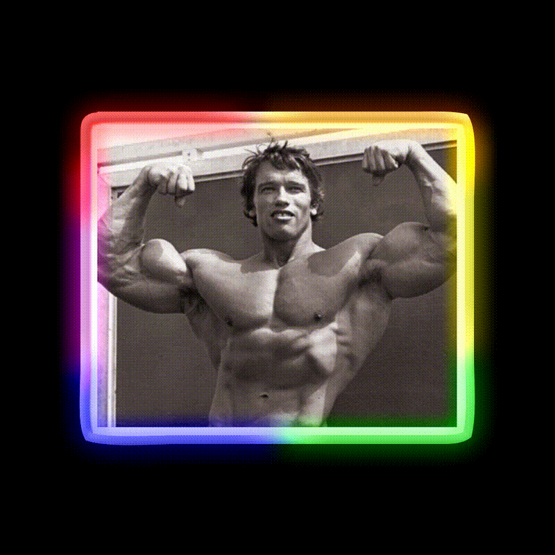 Arnold Schwarzenegger Old School Bodybuilding Gym Fitness Led Neon Sign Rgb Color
