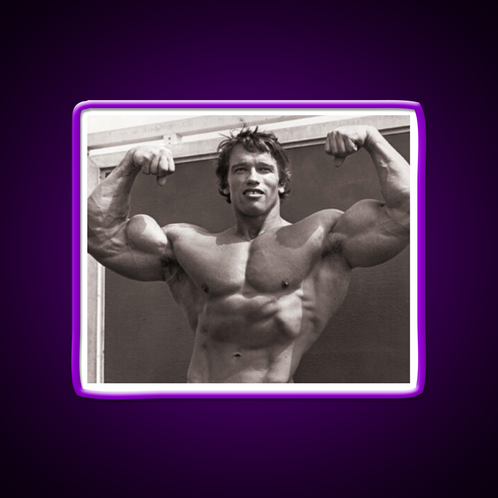 Arnold Schwarzenegger Old School Bodybuilding Gym Fitness Led Neon Sign Rgb Color