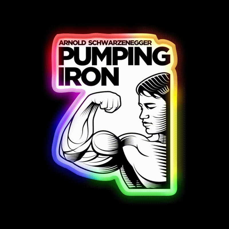 Arnold Schwarzenegger Pumping Iron Bodybuilding Gym Fitness Led Neon Sign Rgb Color